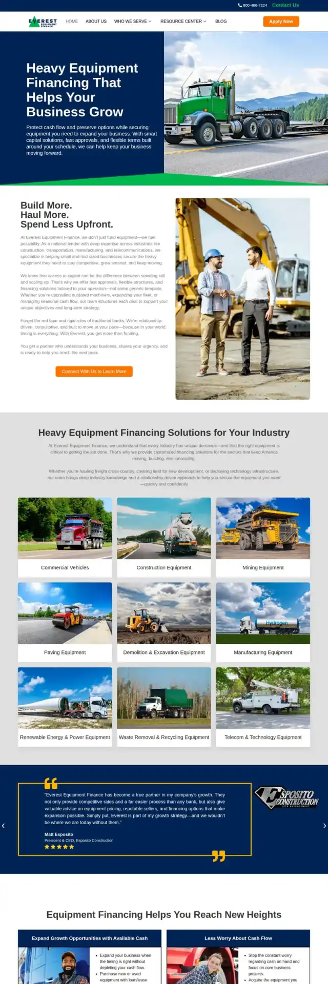 Everest Equipment Finance website screenshot