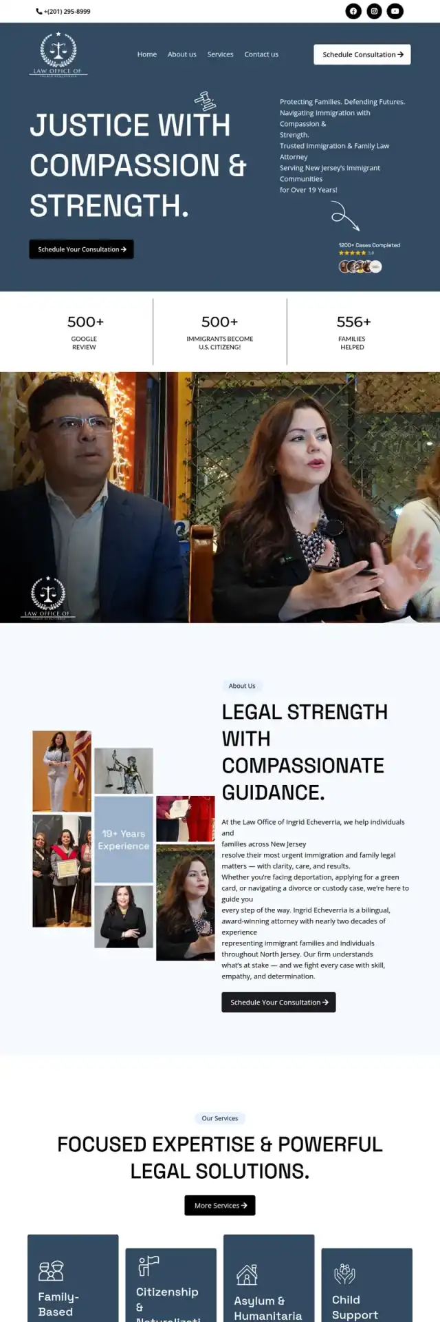 Immigration Law Firm website screenshot