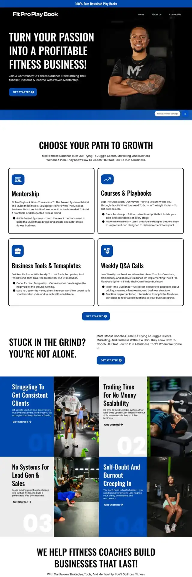 FitPro PlayBook website screenshot