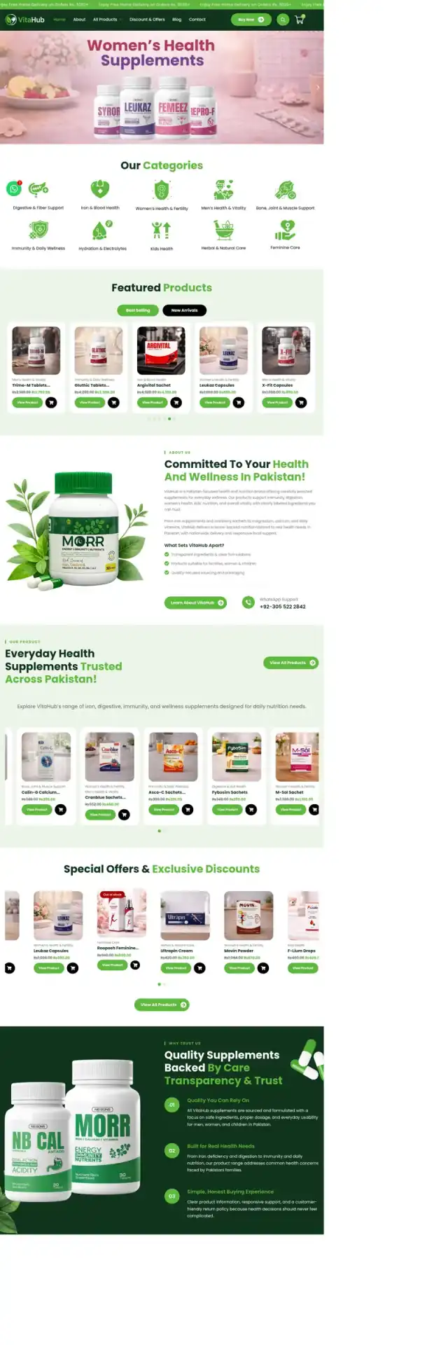 VitaHub website screenshot